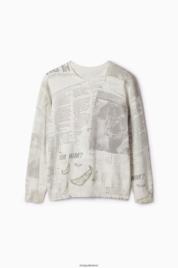 Desigual Men Fine newspaper pullover Clothing PFVZ0B1662