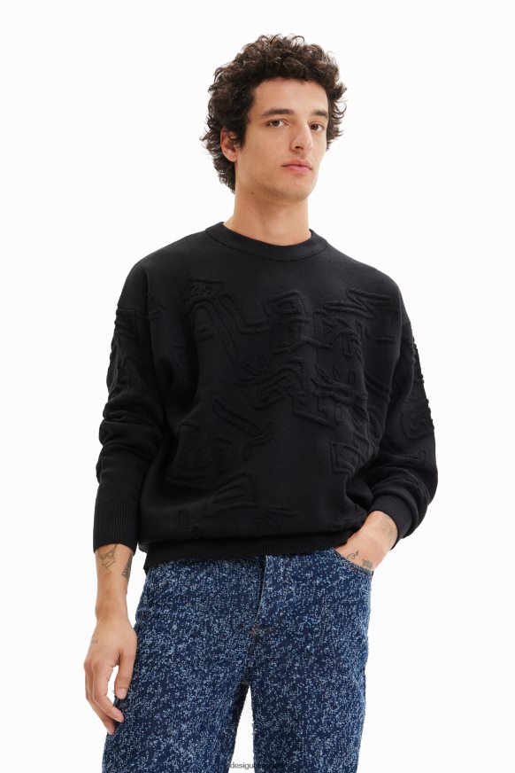 Desigual Men Loose towelling-effect jumper Clothing PFVZ0B1558