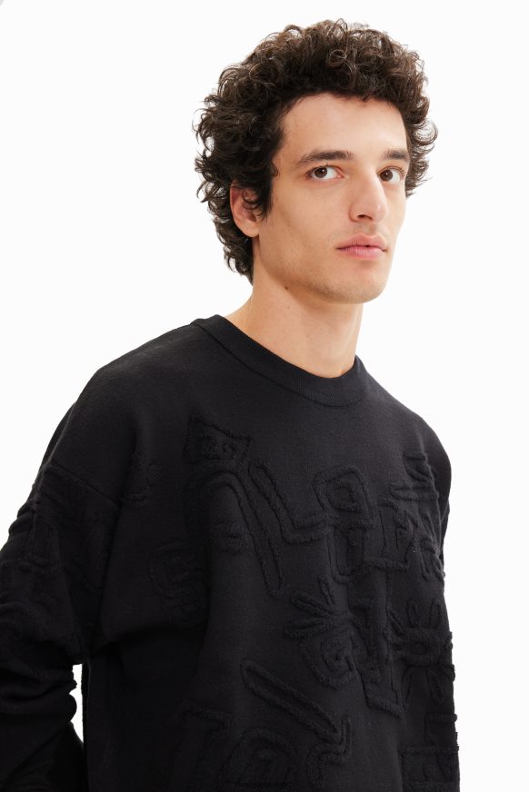 Desigual Men Loose towelling-effect jumper Clothing PFVZ0B1558