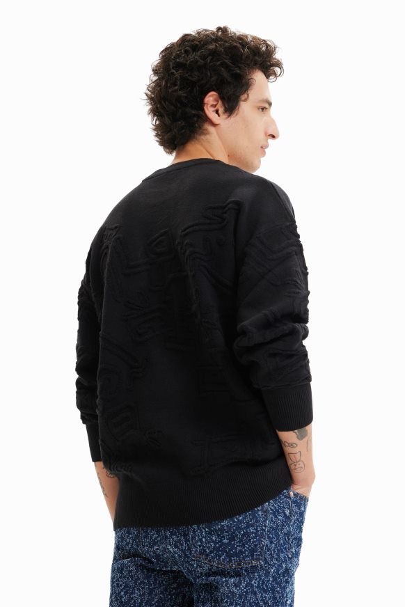 Desigual Men Loose towelling-effect jumper Clothing PFVZ0B1558