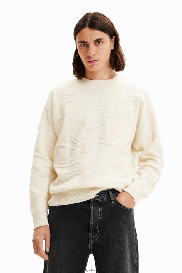 Desigual Men Loose towelling-effect jumper Clothing PFVZ0B1622