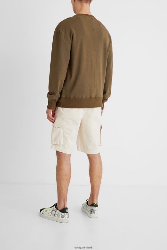 Desigual Men Oversize sweatshirt asymmetric hem Clothing PFVZ0B1596