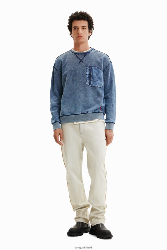 Desigual Men Washed-effect sweatshirt Clothing PFVZ0B1694
