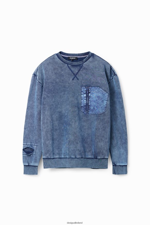 Desigual Men Washed-effect sweatshirt Clothing PFVZ0B1694
