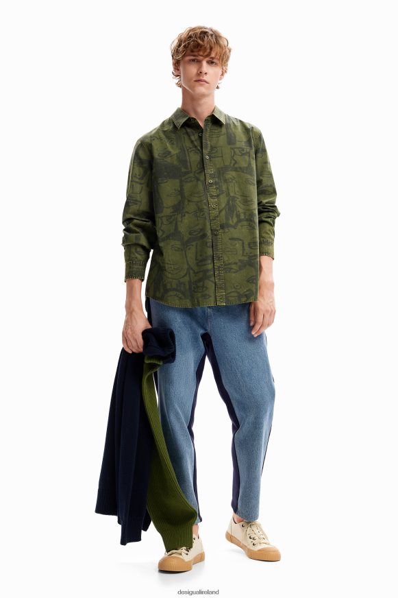 Desigual Men Acid wash face shirt Clothing PFVZ0B1617