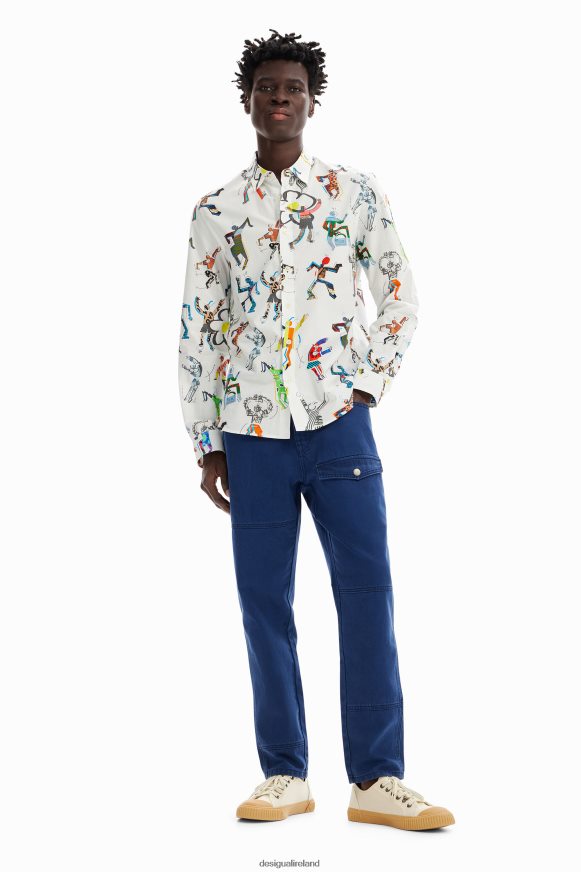 Desigual Men Dancing figures shirt Clothing PFVZ0B1549