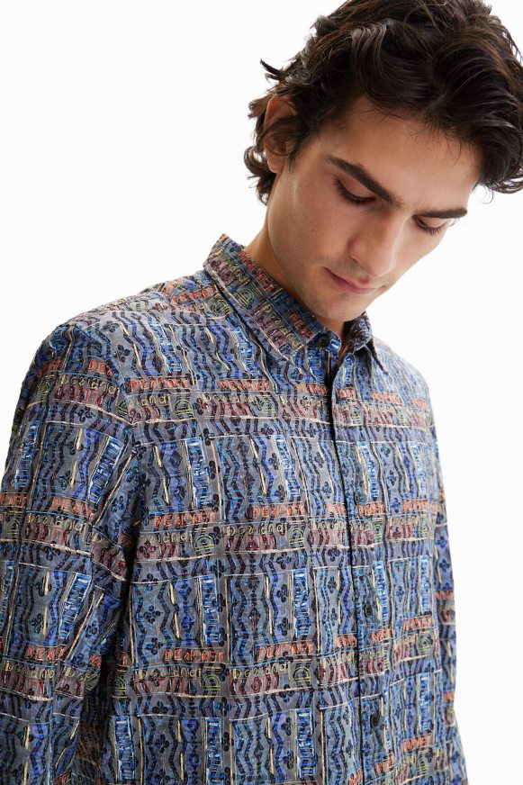 Desigual Men Embroidered arty logo shirt Clothing PFVZ0B1543