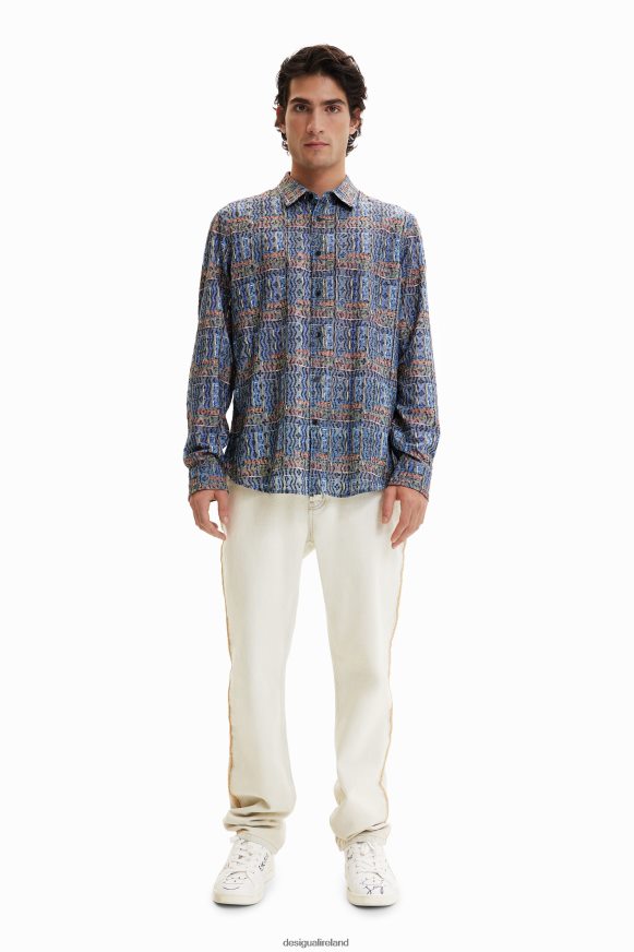 Desigual Men Embroidered arty logo shirt Clothing PFVZ0B1543