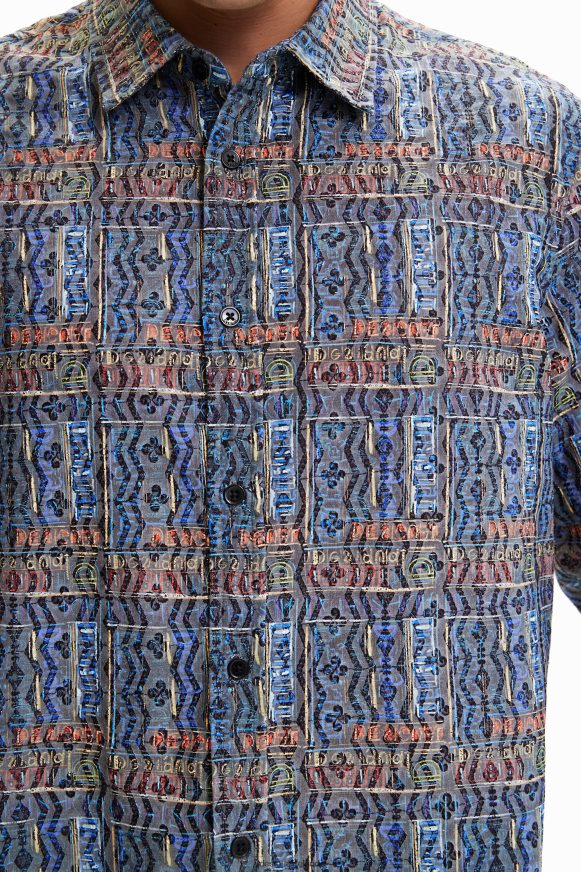 Desigual Men Embroidered arty logo shirt Clothing PFVZ0B1543