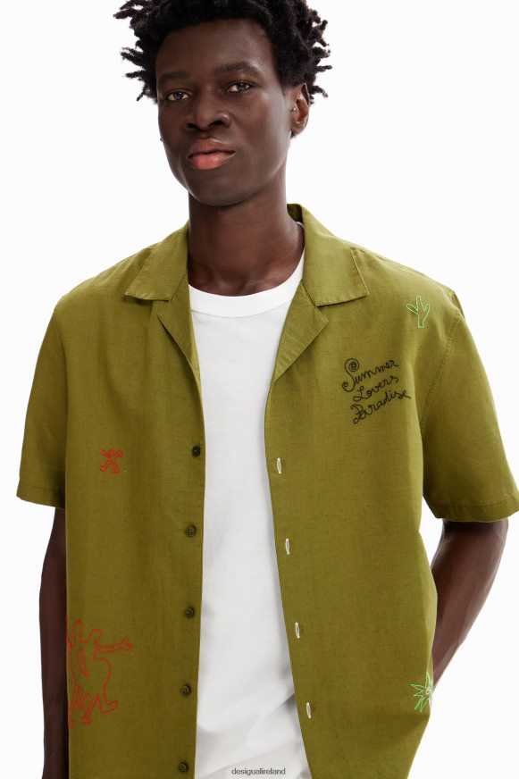 Desigual Men Embroidered resort shirt Clothing PFVZ0B1648