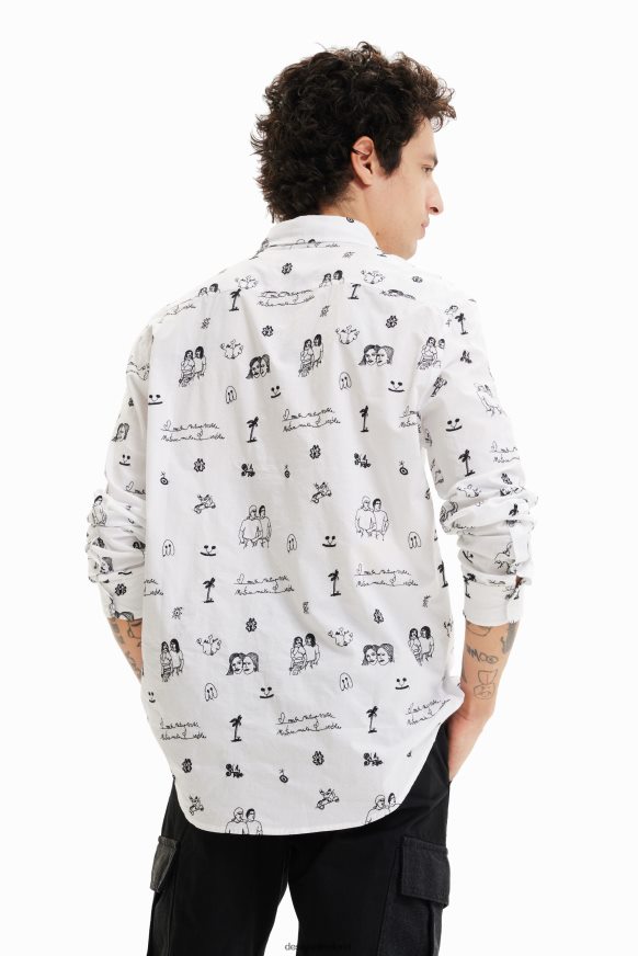 Desigual Men Embroidered voile shirt Clothing PFVZ0B1657