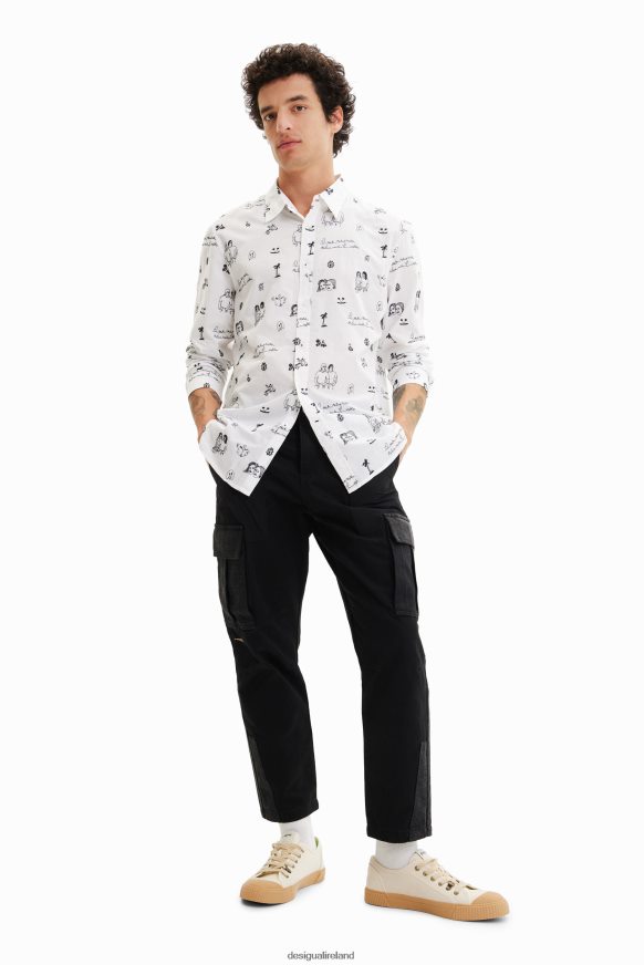 Desigual Men Embroidered voile shirt Clothing PFVZ0B1657