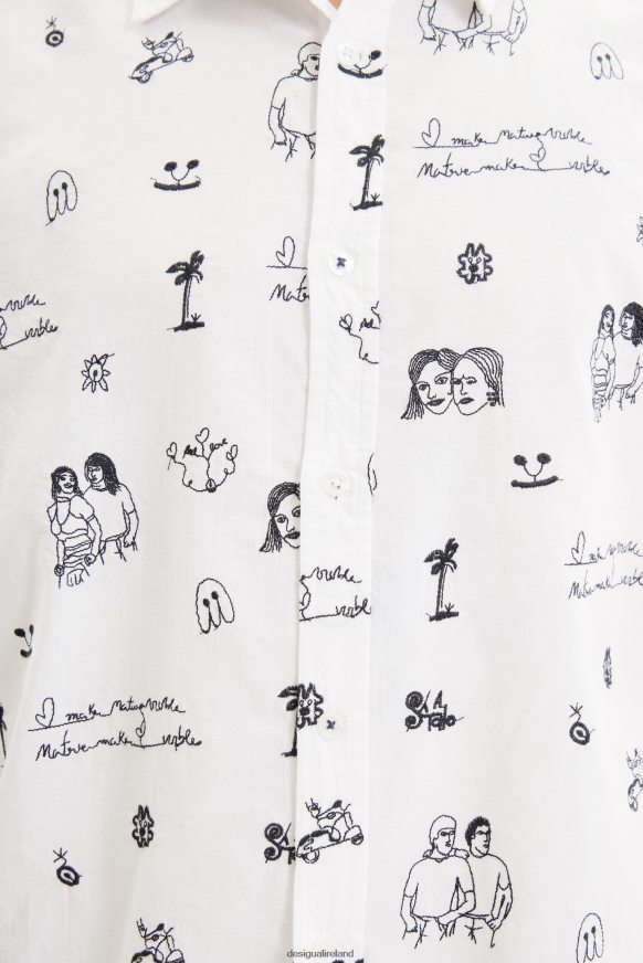 Desigual Men Embroidered voile shirt Clothing PFVZ0B1657