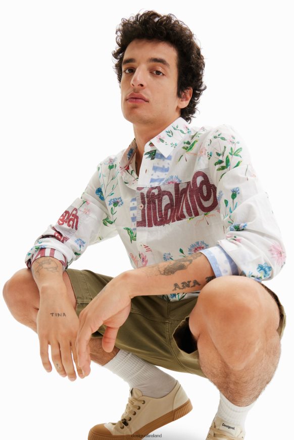 Desigual Men Floral voile shirt Clothing PFVZ0B1533