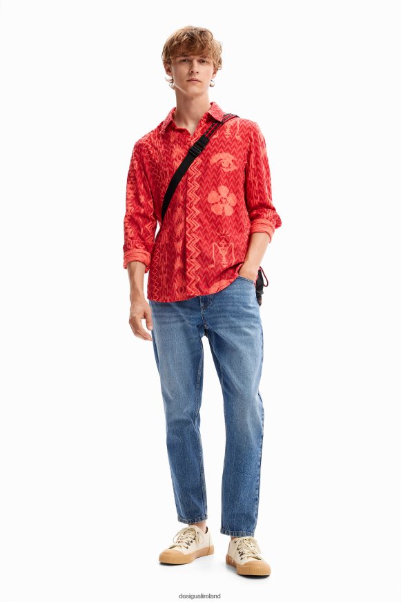 Desigual Men Geometric textured shirt Clothing PFVZ0B1589