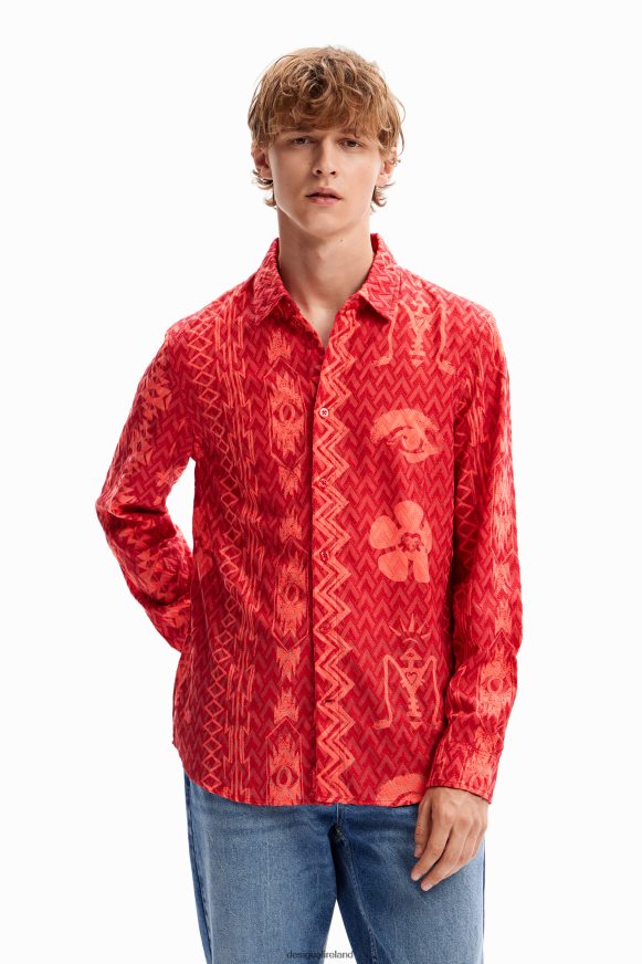 Desigual Men Geometric textured shirt Clothing PFVZ0B1589