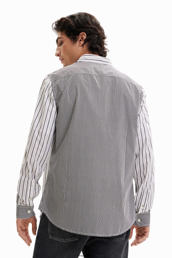 Desigual Men Half-and-half striped shirt Clothing PFVZ0B1651