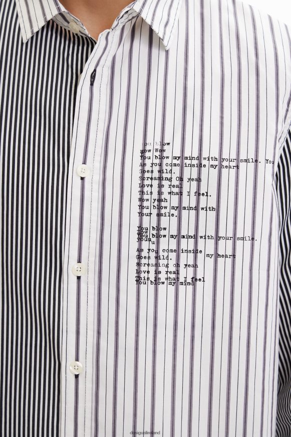 Desigual Men Half-and-half striped shirt Clothing PFVZ0B1651