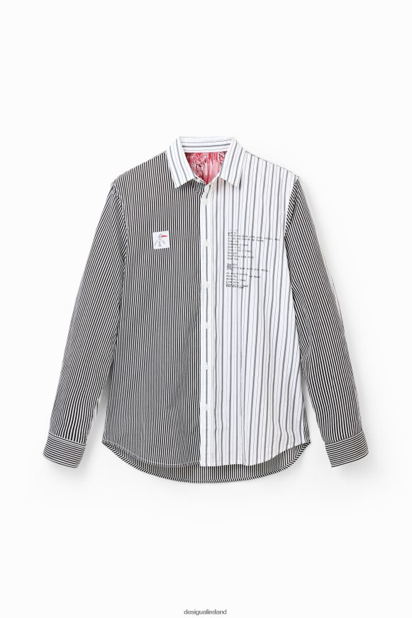 Desigual Men Half-and-half striped shirt Clothing PFVZ0B1651