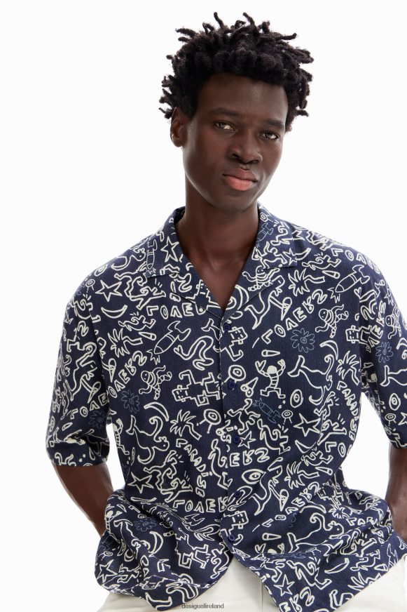 Desigual Men Illustration resort shirt Clothing PFVZ0B1605