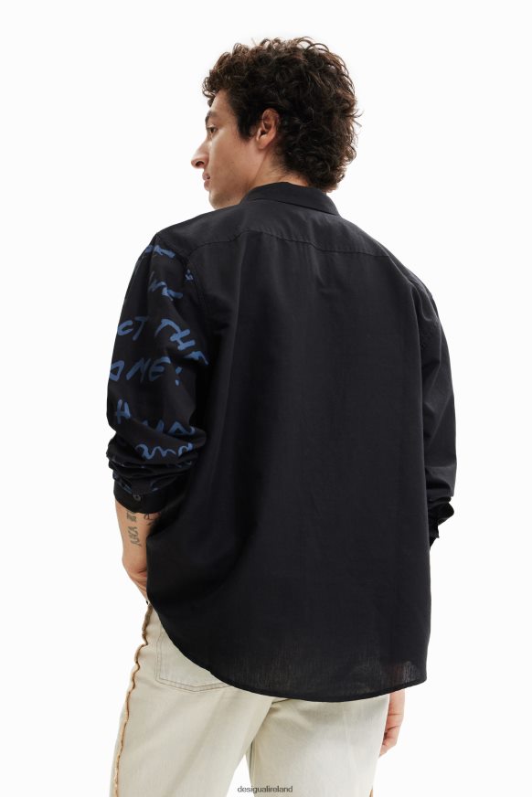 Desigual Men Linen illustration shirt Clothing PFVZ0B1579