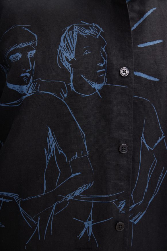 Desigual Men Linen illustration shirt Clothing PFVZ0B1579