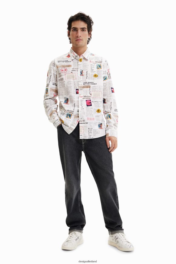 Desigual Men Long-sleeve newspaper shirt Clothing PFVZ0B1539
