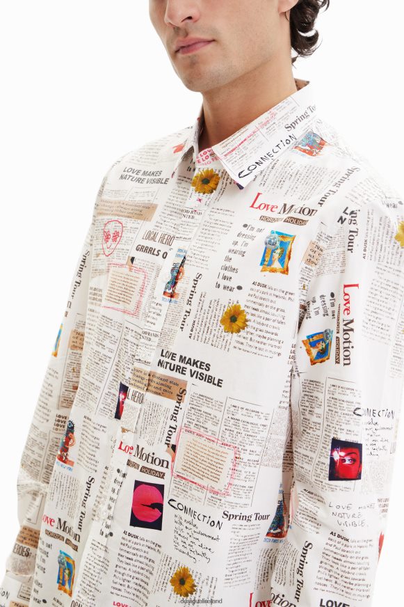 Desigual Men Long-sleeve newspaper shirt Clothing PFVZ0B1539