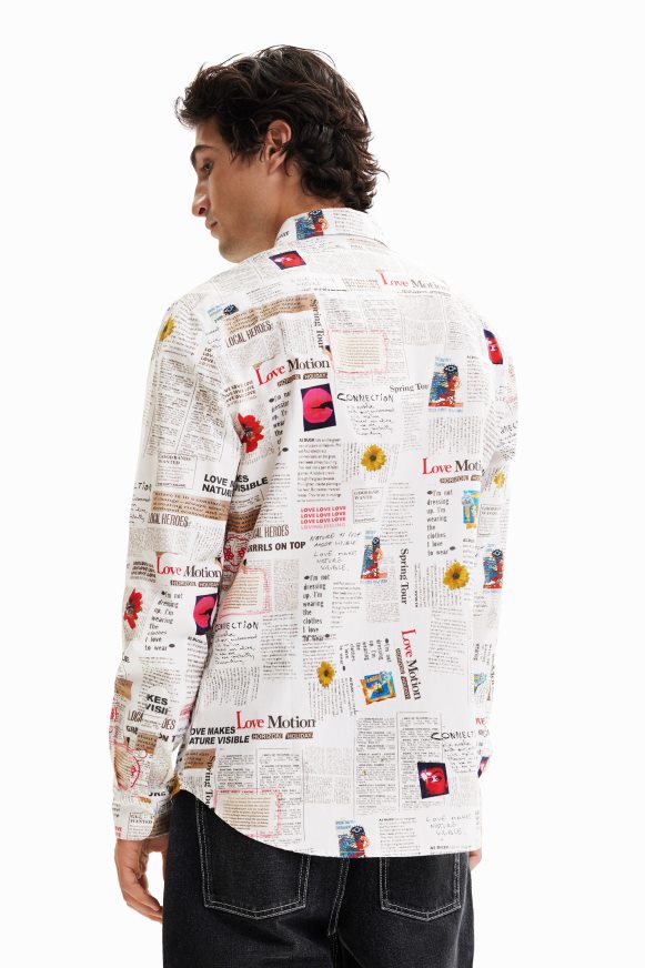 Desigual Men Long-sleeve newspaper shirt Clothing PFVZ0B1539