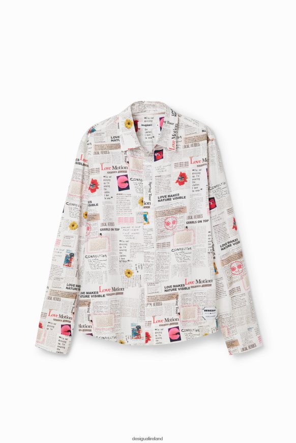 Desigual Men Long-sleeve newspaper shirt Clothing PFVZ0B1539