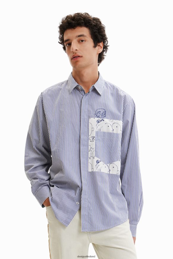 Desigual Men Patchwork striped shirt Clothing PFVZ0B1578