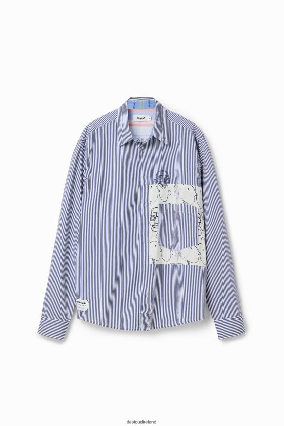 Desigual Men Patchwork striped shirt Clothing PFVZ0B1578