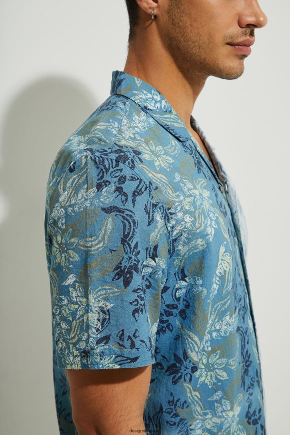 Desigual Men Short sleeve shirt flowers Clothing PFVZ0B1697