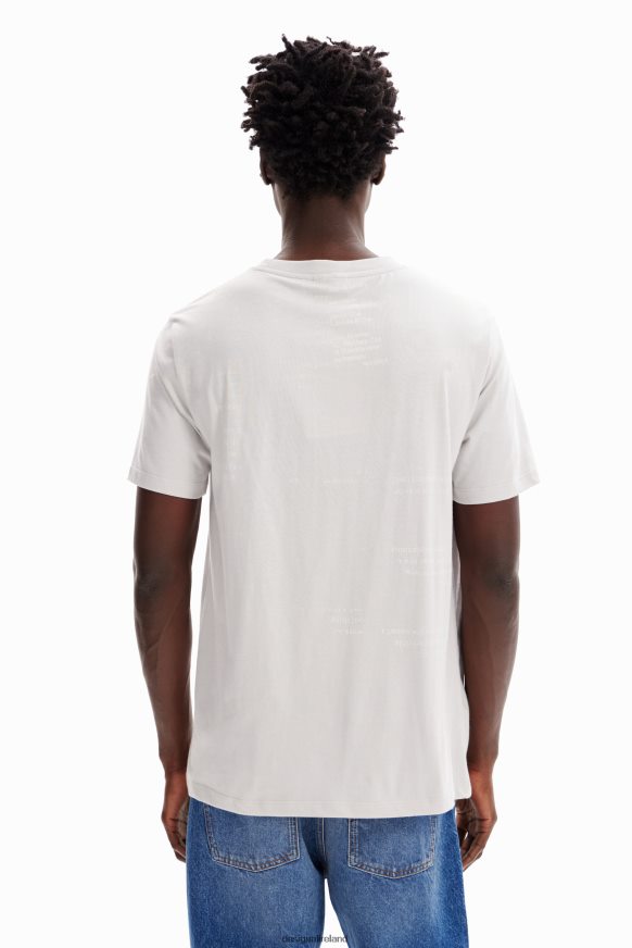 Desigual Men Cotton newspaper T-shirt Clothing PFVZ0B1630