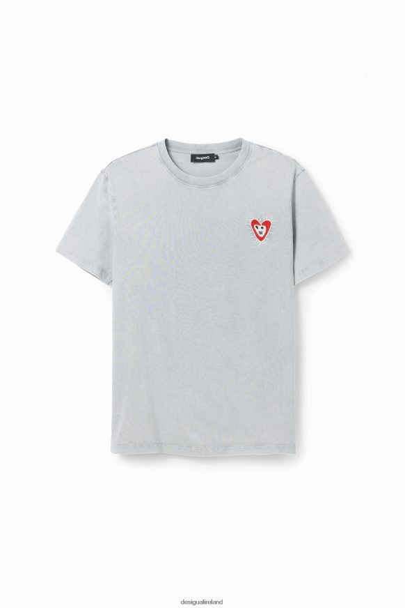 Desigual Men Embroidered heart T-shirt Clothing PFVZ0B1567