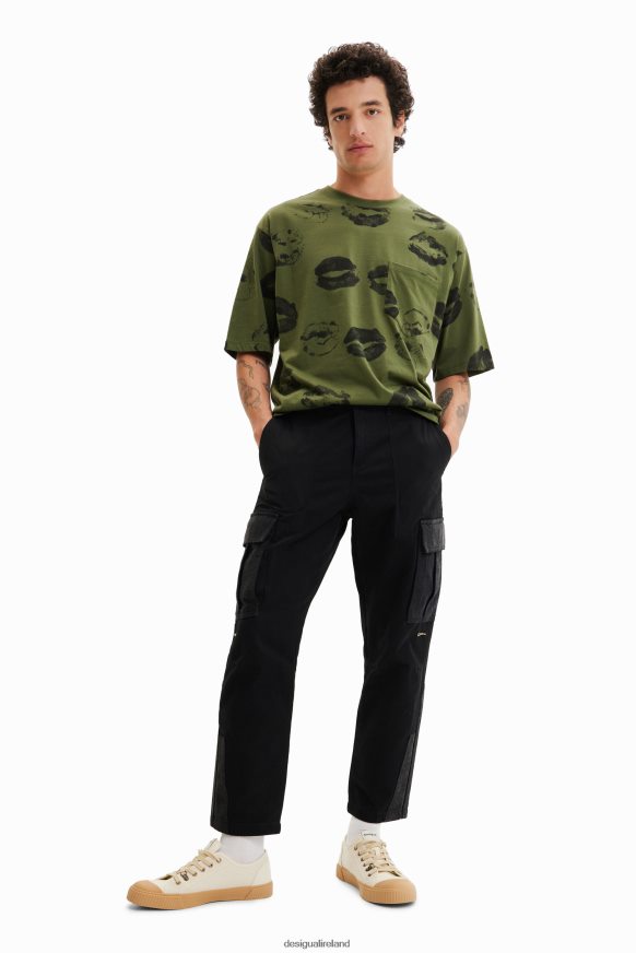 Desigual Men Lips T-shirt Clothing PFVZ0B1546