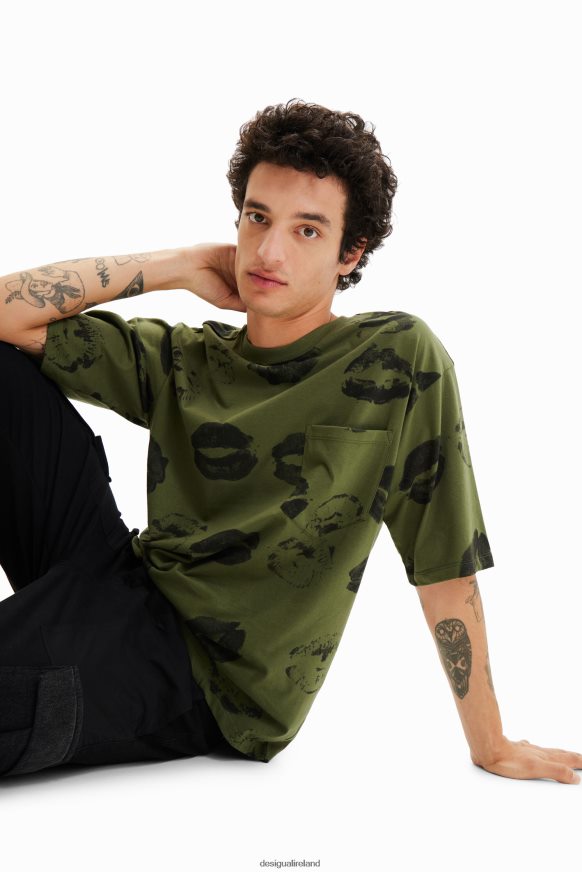 Desigual Men Lips T-shirt Clothing PFVZ0B1546
