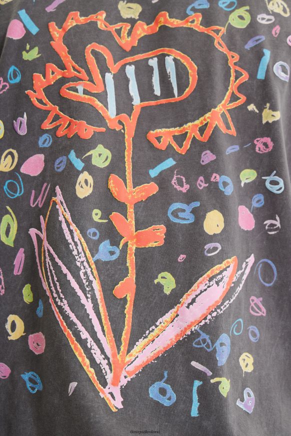 Desigual Men Oversize flower T-shirt Clothing PFVZ0B1656
