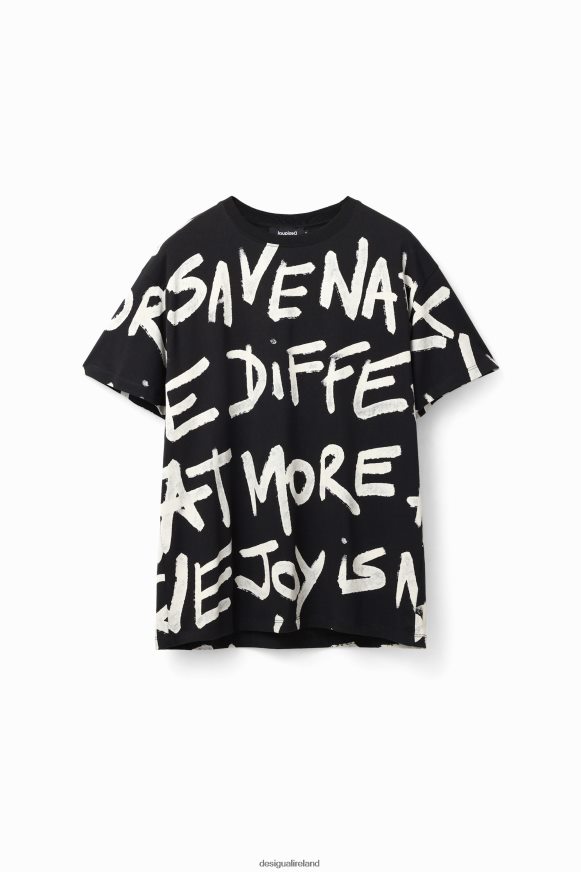 Desigual Men Oversize words T-shirt Clothing PFVZ0B1676