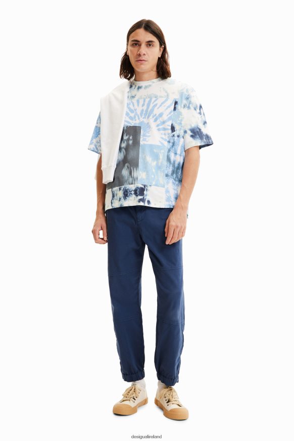 Desigual Men Patchwork tie-dye T-shirt Clothing PFVZ0B1516