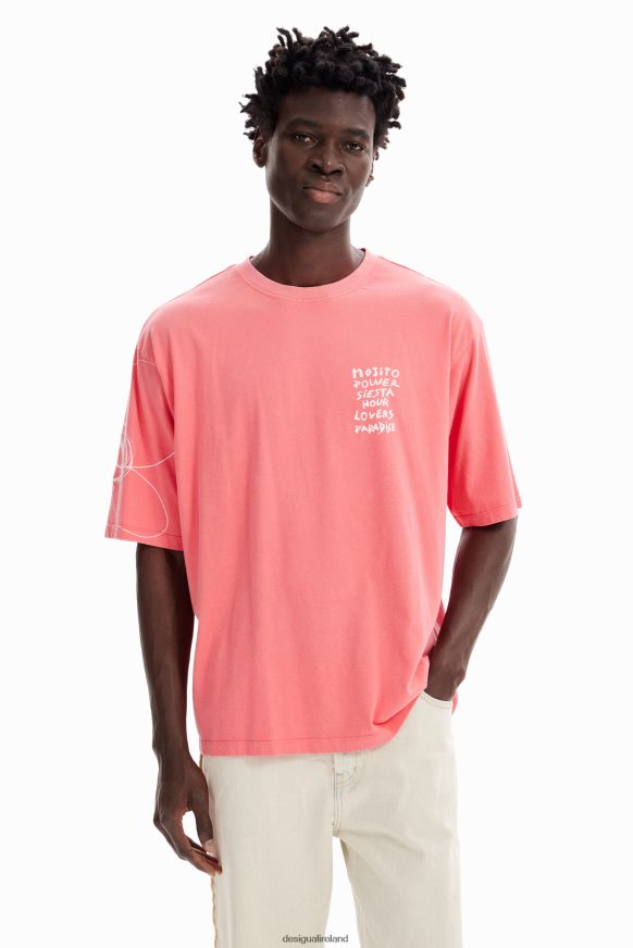 Desigual Men Relaxed acid-wash T-shirt Clothing PFVZ0B1594