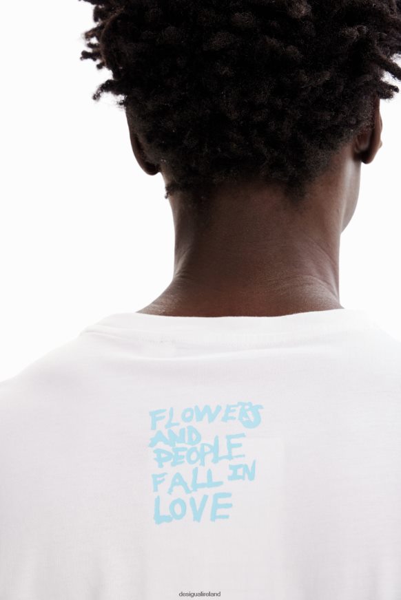 Desigual Men Relaxed arty flower T-shirt Clothing PFVZ0B1591