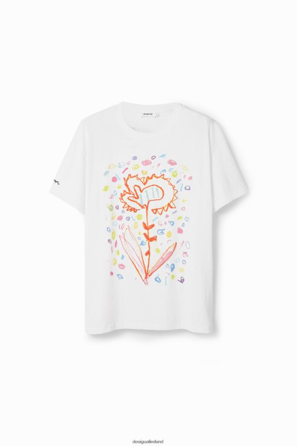 Desigual Men Relaxed arty flower T-shirt Clothing PFVZ0B1591