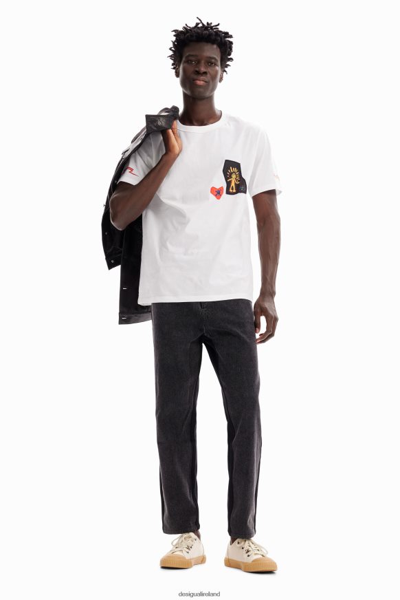 Desigual Men Sphinx patches T-shirt Clothing PFVZ0B1660