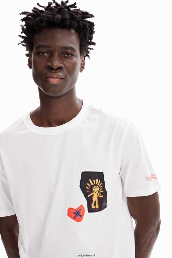 Desigual Men Sphinx patches T-shirt Clothing PFVZ0B1660