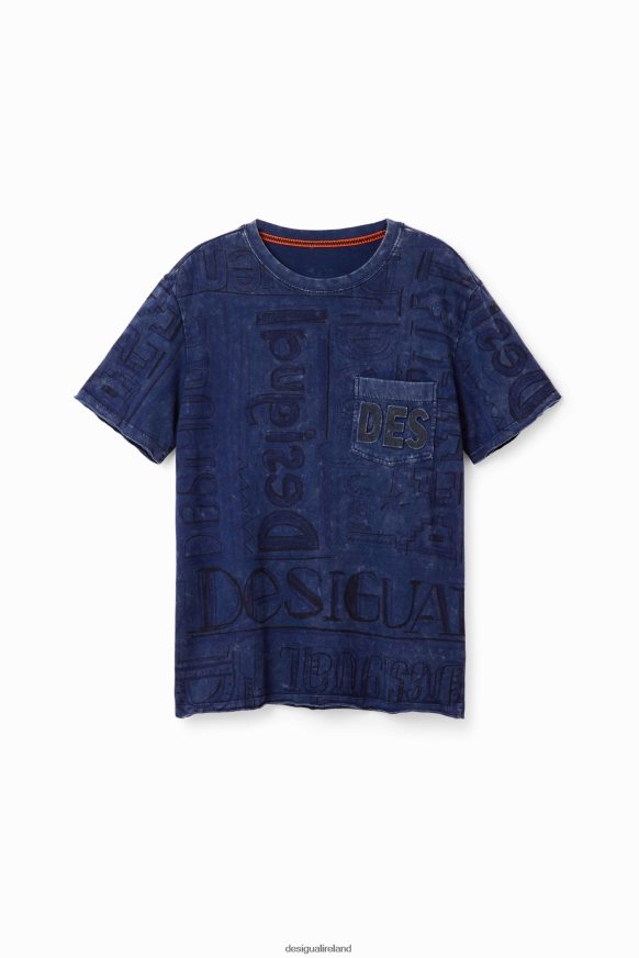 Desigual Men Washed-fabric logo T-shirt Clothing PFVZ0B1574