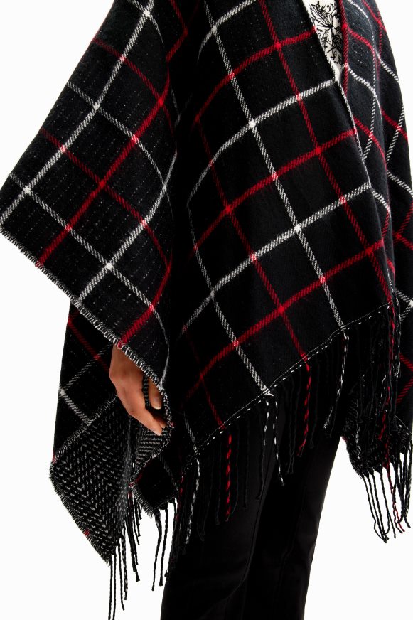 Desigual Women Reversible check poncho Accessory PFVZ0B1436
