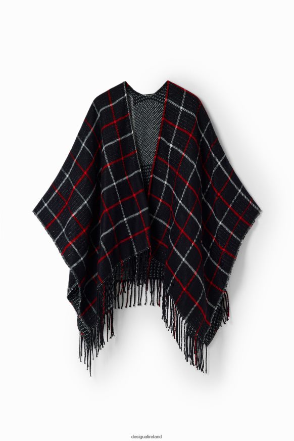 Desigual Women Reversible check poncho Accessory PFVZ0B1436