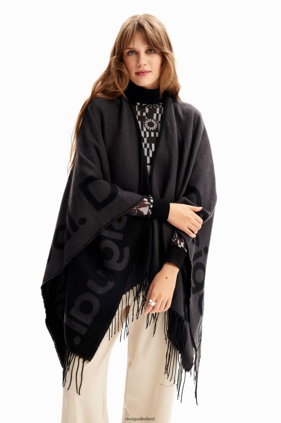 Desigual Women Reversible logo poncho Accessory PFVZ0B1446