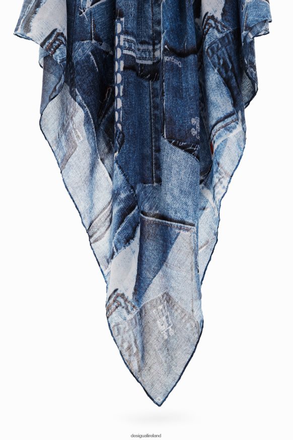 Desigual Women Denim patchwork rectangular foulard Accessory PFVZ0B230